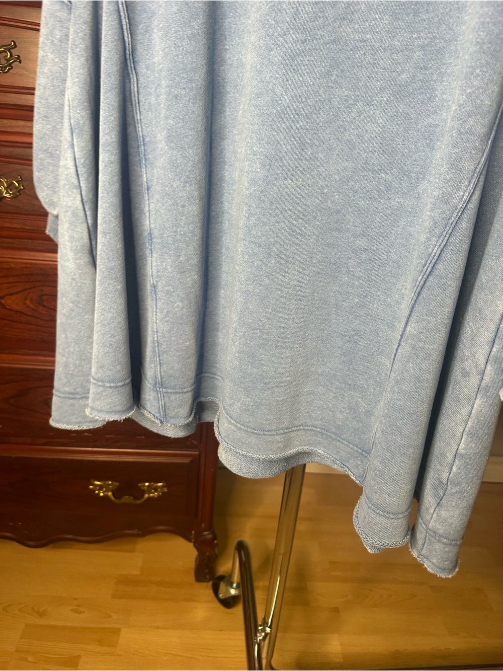 American Eagle Oversized Washed Blue Sweatshirt Dress Tunic S (23”-28” ptp) - Picture 11 of 13